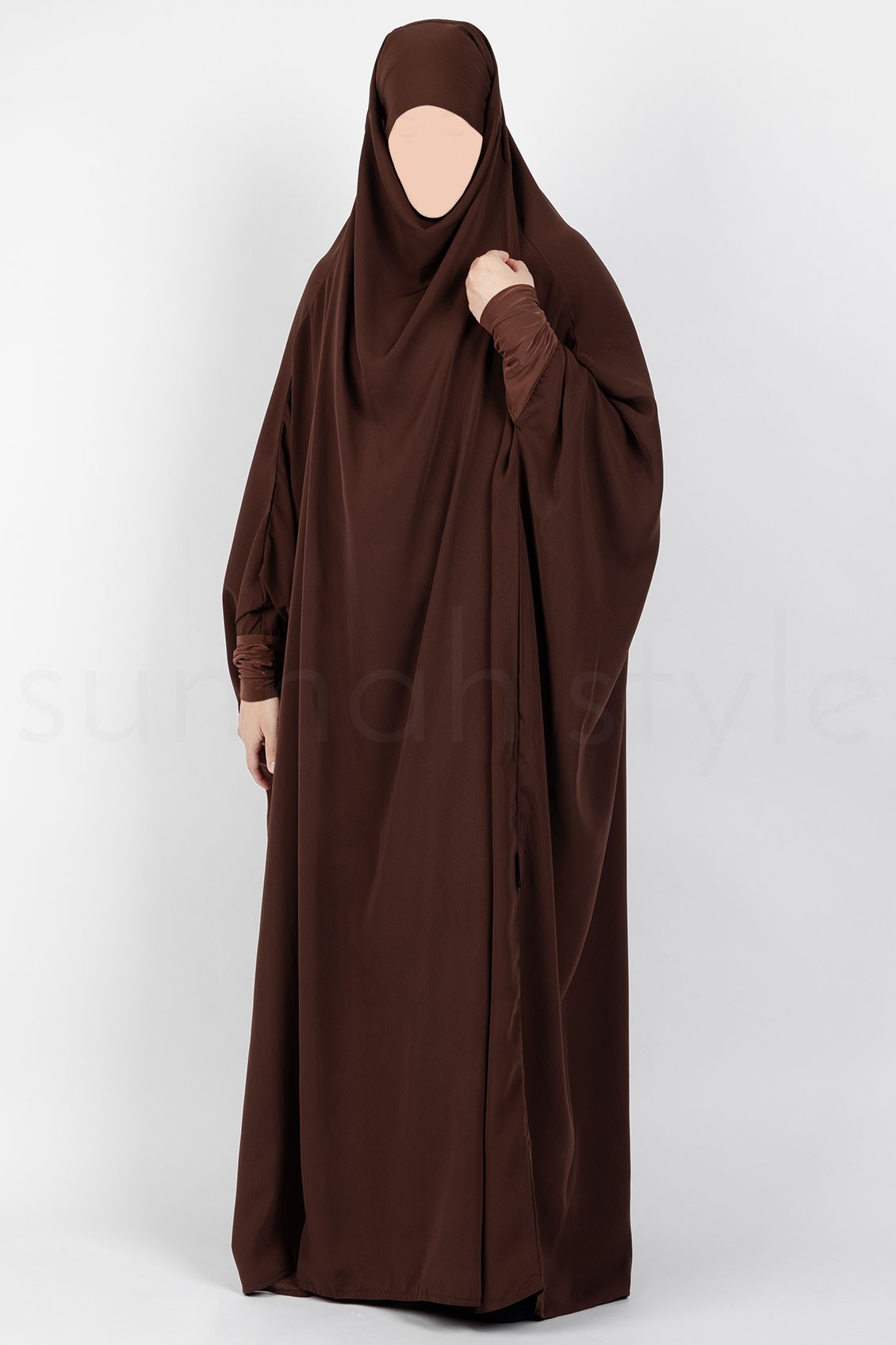 Sunnah Style Plain Full Length Jilbab Chocolate